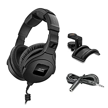 【中古】【輸入品・未使用】Sennheiser HD 300 Pro ヘッドホン ブラック ヘッドホンホルダー&ステレオ 1/4インチ オス 電話 TRS ヘッドホン延長ケーブル 10フィート