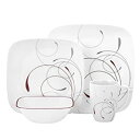 【中古】【輸入品・未使用】Corelle ディナーウェア16点セット スクエア ラウンド 16-pc ホワイト 1101529