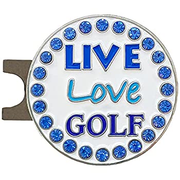 【中古】【輸入品・未使用】Giggle Golf Bling ゴルフボールマーカー 標準磁気ハットクリップ付き 女性へのギフトに最適 (ライブラブゴルフ)
