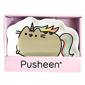 【中古】【輸入品・未使用】Enesco Pusheen by Our Name is Mud "Pusheenicorn" ストーンウェア皿 マルチカラー 4.5インチ 小物トレイ