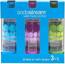 【中古】【輸入品・未使用】Original Sodastream Three Pack 1 Liter Carbonating Bottles - Lasts 2 years - Purple, Blue, and Green by SodaStream