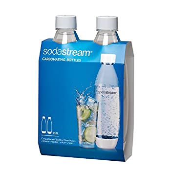 【中古】【輸入品・未使用】SodaStream ホワイト 1L スリム 炭酸ボトル ツインパック 1リットル