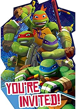 (1, Multicolored) - 8-Count Teenage Mutant Ninja Turtles Invitations with Sticker Seals