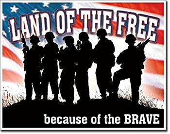 【中古】【輸入品・未使用】Land of the Free Because of the Brave Military Veterans Tin Collectibl..