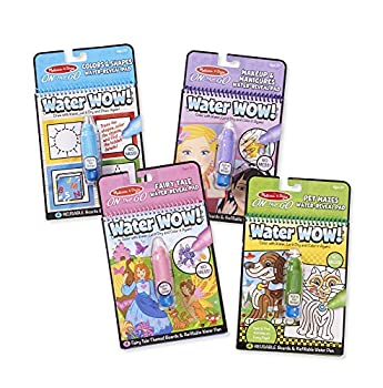 【中古】【輸入品 未使用】Melissa Doug Water Wow Reusable Colour-with-Water Travel Activity Pad 4 Pack - Pets, Colours, Fairy Tale, Makeup Toy