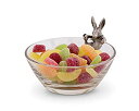 【中古】【輸入品 未使用】Vagabond House Glass Dip Bowl with Pewter Climbing Bunny 13cm Diameter 8.9cm Tall