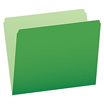 šۡ͢ʡ̤ѡTwo-Tone File Folders, Straight Cut, Top Tab, Letter, Green/Light Green, 100/Box (¹͢)