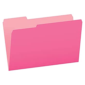 yÁzyAiEgpzTwo-Tone File Folders, 1/3 Cut Top Tab, Legal, Pink/Light Pink, 100/Box (sAi)