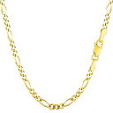 【中古】【輸入品・未使用】10k Yellow Solid Gold Figaro Chain Bracelet, 3.0mm, 7