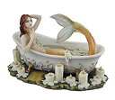 【中古】【輸入品・未使用】Resin Statues Bathtime by Selina Fenech Golden TailマーメイドTakes a Bubble Bath Statue 8.25?X 4.5?X 5インチホワイトモデル# wu77050aa