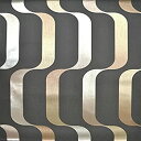 【中古】【輸入品・未使用】York Wallcoverings Y6221003 ミッドセンチュリーリボン壁紙 ブラック