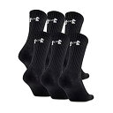 【中古】【輸入品・未使用】Under Armour 大人用 コットン クルーソックス 6足組 L グレー