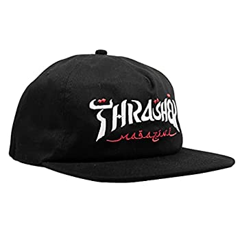 【中古】【輸入品・未使用】Thrasher メンズ カリグラフィーロゴ スナップバック ワンサイズ ブラック 【中古】【輸入品・未使用】Thrasher メンズ カリグラフィーロゴ スナップバック ワンサイズ ブラック