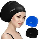 【中古】【輸入品・未使用】YOGINGO 大きなスイムキャップ ロングヘア用 耐久性のあるシリコン水泳キャップ レディース メンズ 大人 若者 キッズ 髪をドラ...