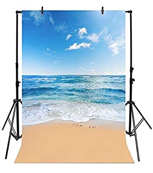 【中古】【輸入品・未使用】Yeele 5?x 7ft Seaside Beach Photo Backdropsビニールブルースカイと白雲クリア日写真背景夏海Sea Holiday Studio小道具