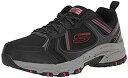 【中古】【輸入品・未使用】Skechers Men's Hillcrest Lace-up Sneaker Oxford, Black/Red, 10 Wide(4)