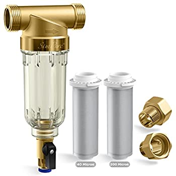 【中古】【輸入品・未使用】SimPure 40/200ミクロン スピンダウン 堆積物フィルター 再利用可能 家全体堆積物浄水フィルター 都市/井戸用プレフィルターシステム 1インチ MN