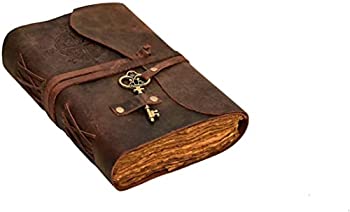 【中古】【輸入品・未使用】コンパス ヴィンテージ レザー ジャーナル - アンティーク ハンドメイド レザー バウンドジャーナル デックル エッジ ペーパー メ...