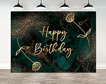 【中古】【輸入品・未使用】Ticuenicoa 7×5フィート エメラルドグリーン 背景幕 ゴールド 流体 ハッピ..