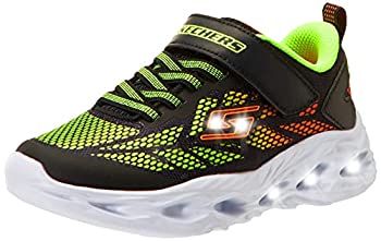 【中古】【輸入品・未使用】Skechers ユニ 子供用 ボルテックスフラッシュ スニーカー, ブラック/ライム, 10.5 Little Kid(4)