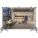 【中古】【輸入品・未使用】DASHAN 8 x 6フィート ポリエステル ブドワール リビングルーム 背景 ズーム ミーティング YouTube ビデオ モダン ホーム ハウス インテリア オ