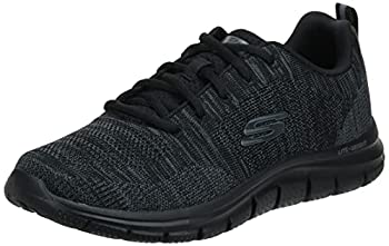 yÁzyAiEgpzSkechers Men's Track Front Runner Lace-up Sneaker Oxford, Black/Black, 10 Wide