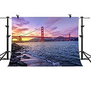 【中古】【輸入品・未使用】Mme Backdrop 10?x 7ft Golden Gate Bridge Sunset View背景の旅行テーマパーティー写真フォトスタジオ小道具xcme295