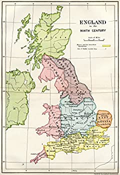 【中古】【輸入品 未使用】Posterazzi Map Of England In The Ninth Century From A Short History Of The English People By John Richard Green Published Poster Print