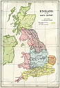 Posterazzi Map Of England In The Ninth Century From A Short History Of The English People By John Richard Green Published Poster Print