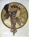 Posterazzi Medallion with a Brunette's Profile 1897 Alphonse Marie Mucha (1860-1939/チェコ) Bibliotheque Nationale Paris ポスタープリン