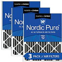 【中古】【輸入品・未使用】Nordic Pure 16?x 16?x 2pm12?C-3プリーツMERV 12?PlusカーボンAC炉フィルタ3パック、16?x 16?x 2?