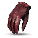 【中古】【輸入品 未使用】First Manufacturing Mens Perforated Roper Leather Motorcycle Touch Tech Finger Gloves (Oxblood/Black,XL),1 Pack