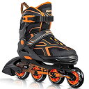 【中古】【輸入品 未使用】2PM SPORTS Torinx Orange Black Boys Adjustable Inline Skates, Fun Skates for Kids, Beginner Roller Skates for Girls, Men and Ladies - S