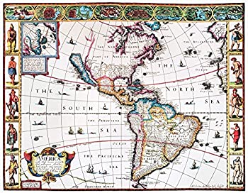 【中古】【輸入品・未使用】New World Map 1616 NEnglish Map of The Western Hemisphere John Speed 1616年に出版 …