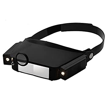 【中古】【輸入品・未使用】Kings County Tools 光るLEDヘッドバンド拡大鏡 | 1.8倍から4.8倍までの3つのレンズ | 装着簡単 | ハンズフリー倍率 | 趣味やアーティストに最適