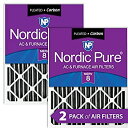 【中古】【輸入品・未使用】Nordic Pure 12?x 24?x 4pm8?C-2プリーツMERV 8?PlusカーボンAC炉フィルタ2パック、12?x 2...