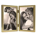 【中古】【輸入品・未使用】MIMOSA MOMENTS INES メタルフォトフレーム ゴールド ダブル 4x6