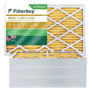 【中古】【輸入品・未使用】FilterBuy ファーネスフィルター エアフィルター ゴールド MERV 11 4個セット 12x24x4 AFB12x24x4M11pk4 4