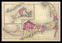 Buyartforless場合cca3003?36?x 24?2?"ブラックPlexi Framed 1871?Cape Cod Map 24?x 36アンティークアートプリントポスターホームインテ