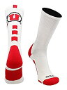 【中古】【輸入品・未使用】(Medium, White/Scarlet/Black) - Utah Utes Crew Socks(4)