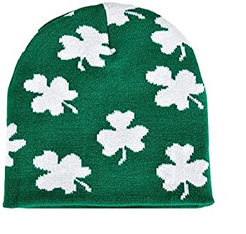 【中古】【輸入品・未使用】(1 PACK) - Irish Shamrock Beanie Hat - St Patrick Day Clover Ski Cap Hat 1