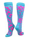 【中古】【輸入品・未使用】Krazisox???Leopard Over the Calf Socks US サイズ: S カラー: ブルー