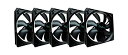 【中古】【輸入品・未使用】Apevia CF512S-BK 120mm 4ピン & 3ピン ブラック サイレントケースファン (5個パック)(2)