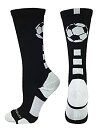 【中古】【輸入品・未使用】MadSportsStuff 競技用クルーソックス サッカーボール (複数色) M ブラック