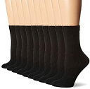 【中古】【輸入品・未使用】Hanes クッションクルーアスレチックソックス 拡張サイズ 10パック (683/10P) ブラック 8-12