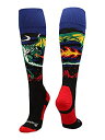 【中古】【輸入品・未使用】MadSportsStuff 中世のドラゴン サッカースタイル OTCソックス (ブラック/レッド、ミディアム)