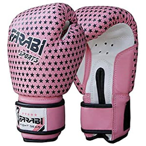 【中古】【輸入品・未使用】(Pink stars) - Kids boxing sparring gloves, junior mma muay thai kickboxing gloves punching bag training mitts 120ml by Farabi