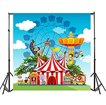 【中古】【輸入品・未使用】Yeele 5?x 5ftサーカスカーニバル写真背景幕ビニール公園Playground Ferrisホイールパフォーマンスゲーム海賊ボート写真背景ベビー男の子新生児