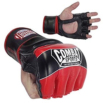 yÁzyAiEgpz(X-Large, Red) - Combat Sports Pro Style MMA Muay Thai Grappling Training Sparring Half Mitts Gloves