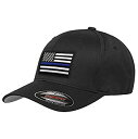 【中古】【輸入品・未使用】Flexfitシンブルーライン帽子 カラー: ブラック